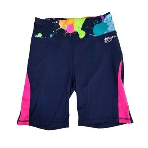 Justice Sport Girl’s Navy Blue and Pink Athletic Shorts